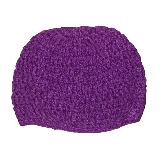 2 Crochet Baby Caps Pink/Purple 18” Sz (1-2 years) - Picture 3 of 5